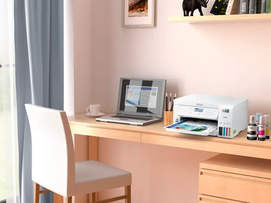 Alt View 23. Epson - EcoTank ET-3830 All-in-One Supertank Inkjet Printer - White.