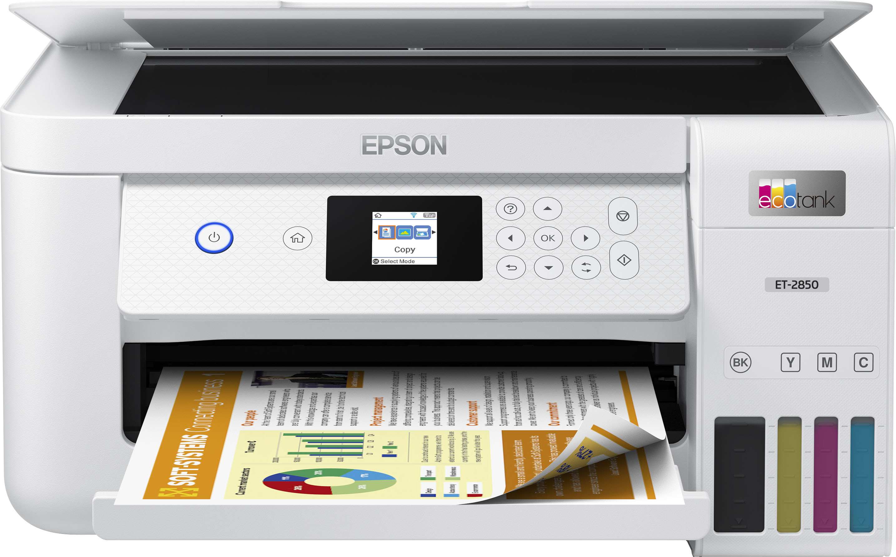 tryk Angreb gå på indkøb Epson EcoTank ET-2850 All-in-One Supertank Inkjet Printer White C11CJ63202  - Best Buy