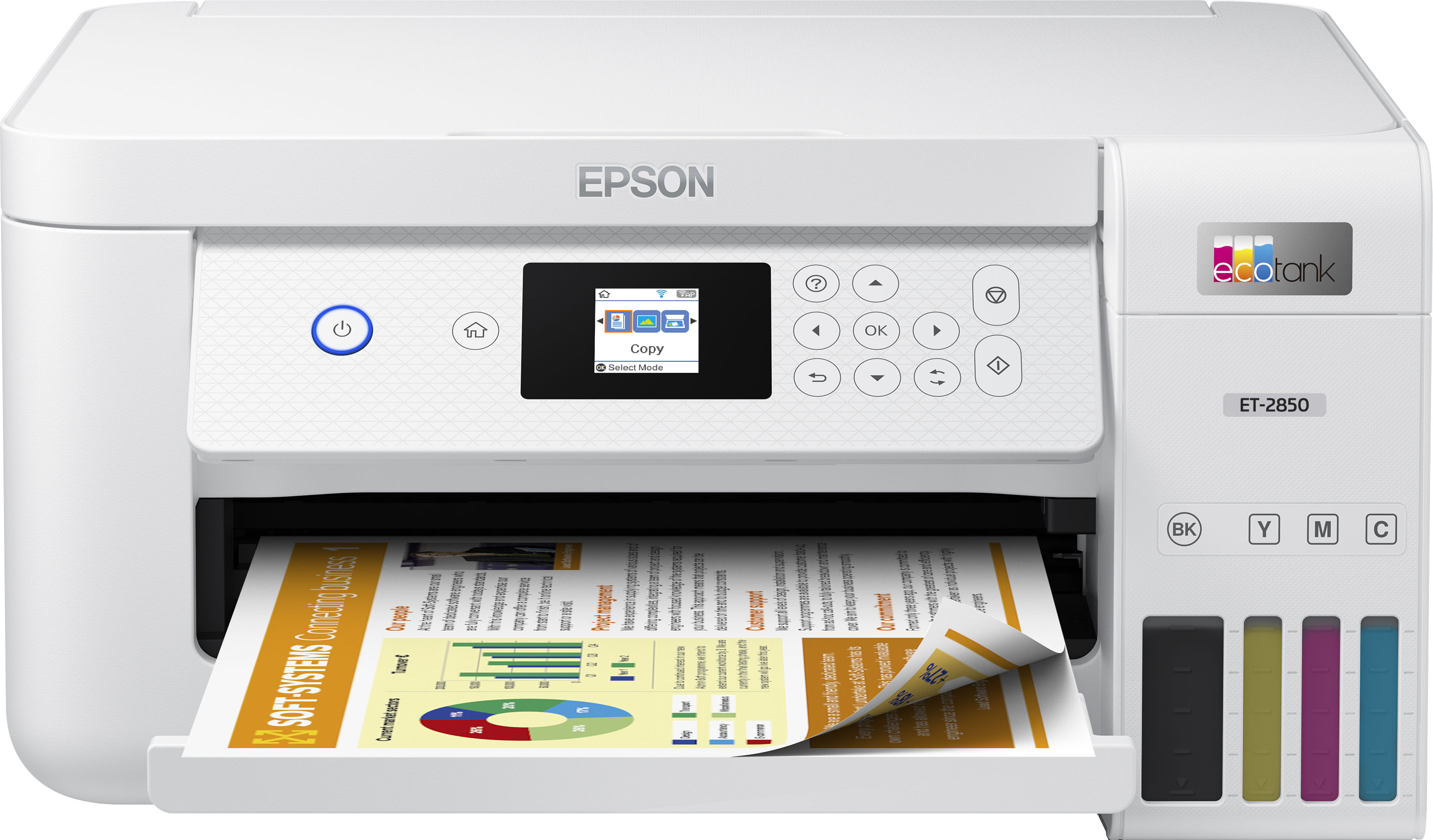  Epson EcoTank ET-2850 Wireless Color All-in-One Cartridge-Free  Supertank Printer with Scan, Copy and Auto 2-Sided Printing - Black, Medium  : Office Products