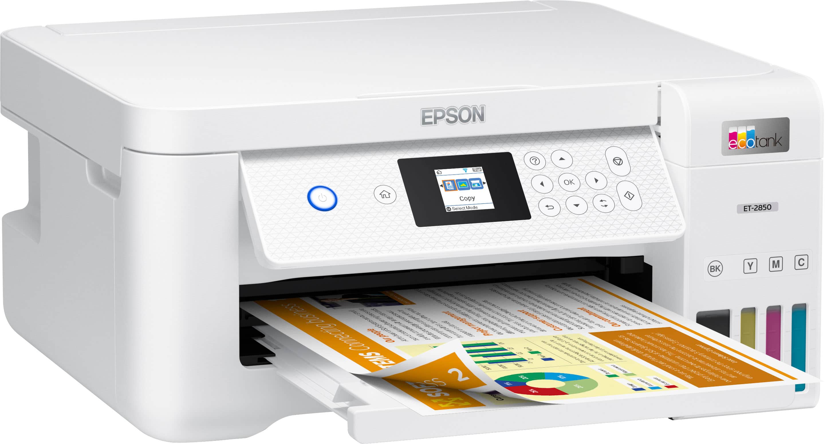 Alt View 15. Epson - EcoTank ET-2850 All-in-One Supertank Inkjet Printer - White.