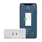 Front. Leviton - Decora Wi-Fi Smart 300W Single Pole Mini Plug-In Dimmer (2nd Gen) - White.