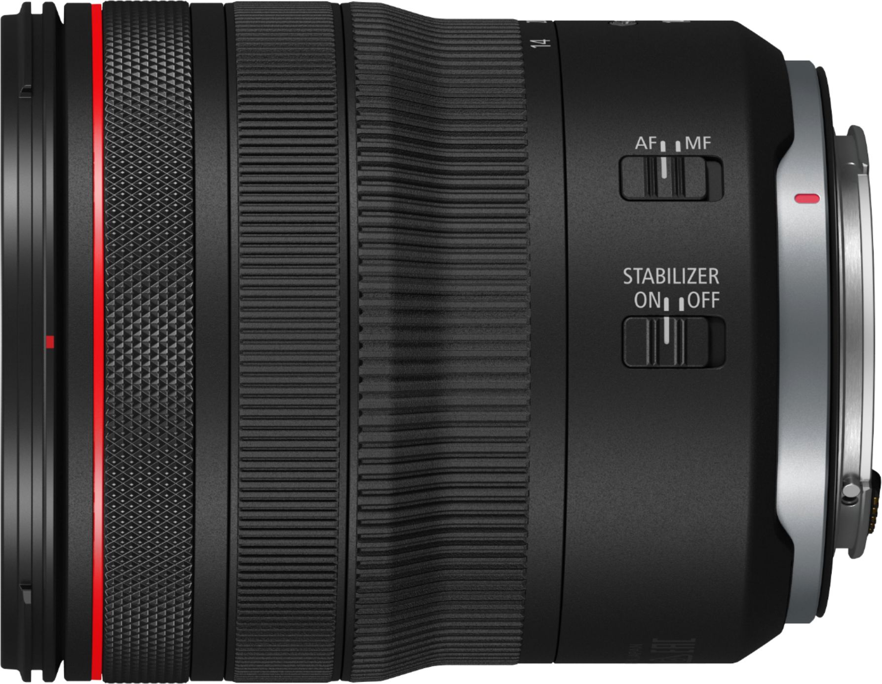 Angle View: RF 14-35mm f/4L IS USM Ultra-Wide-Angle Zoom Lens for RF Mount Canon Cameras - Black