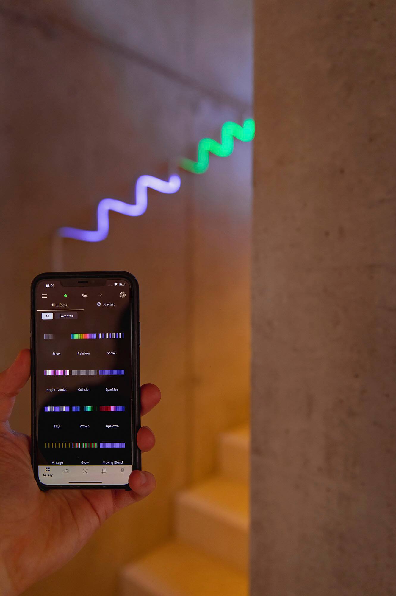 Alt View 12. Twinkly - Smart Light Strip-Line 100 RGB LED Gen II Starter Kit - Black.