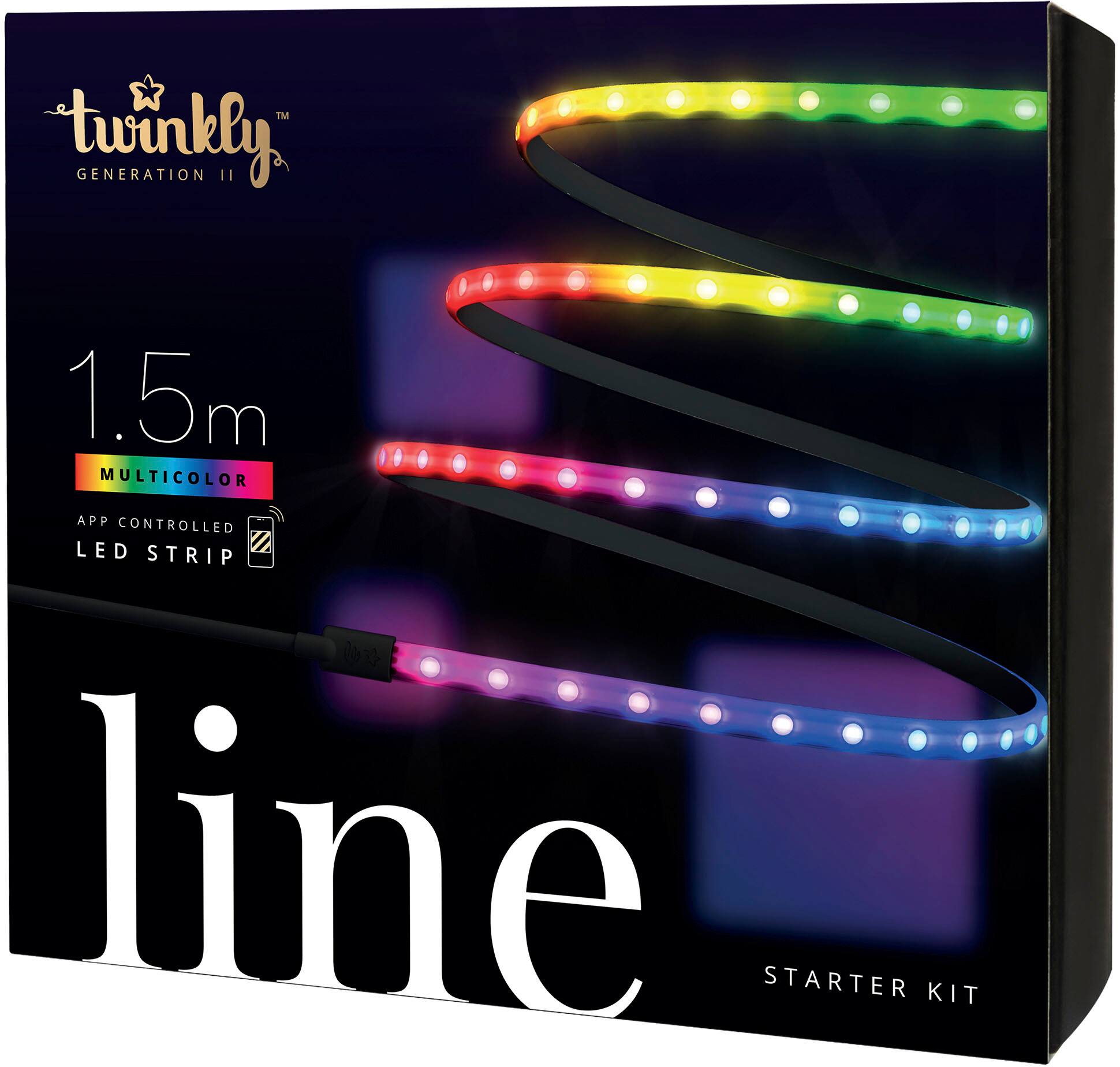 Alt View 15. Twinkly - Smart Light Strip-Line 100 RGB LED Gen II Starter Kit - Black.
