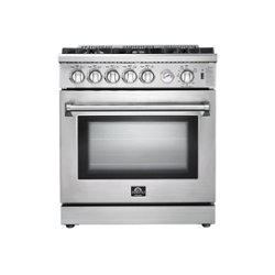 Forno Appliances - Lseo 4.23 Cu. Ft. Freestanding Gas Range with Convection Oven - Stainless steel - Front_Zoom