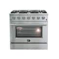 Forno Appliances - 36 in. Wide 6 Burner Galiano Alta Qualita 5.36 Cu. Ft. Freestanding Gas Range with Convection Oven - Stainless Steel