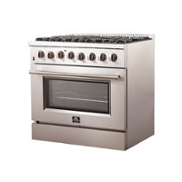Forno Appliances - Galiano 5.36 Cu. Ft. Freestanding Dual Fuel Electric Range with Convection Oven - Silver - Front_Zoom