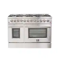 Forno Appliances - Galiano 6.58 Cu. Ft. Freestanding Dual Fuel Range with Convection Oven and Griddle - Silver - Front_Zoom