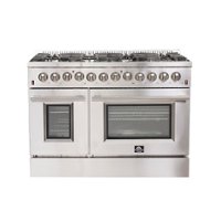 Forno Appliances - Galiano Alta Qualita 6.58 Cu. Ft. Freestanding Double Oven Dual Fuel Range with Convection Oven - Silver - Front_Zoom