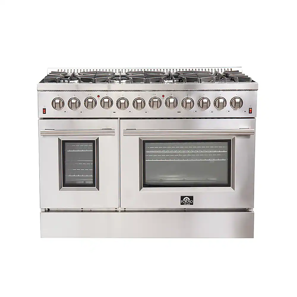 Forno Appliances - Galiano 6.58 Cu. Ft. Freestanding Dual Fuel Range with Convection Oven and Griddle - Silver