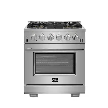 Front. Forno Appliances - Capriasca Alta Qualita 4.32 Cu. Ft. Freestanding Single Oven Gas Range with Convection Oven - Stainless Steel.