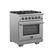 Left. Forno Appliances - Capriasca Alta Qualita 4.32 Cu. Ft. Freestanding Single Oven Gas Range with Convection Oven - Stainless Steel.