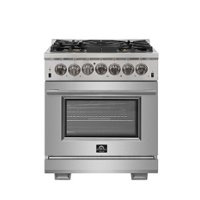 Forno Appliances - Capriasca Alta Qualita 4.32 Cu. Ft. Freestanding Dual Fuel Range with Convection Oven - Silver - Front_Zoom