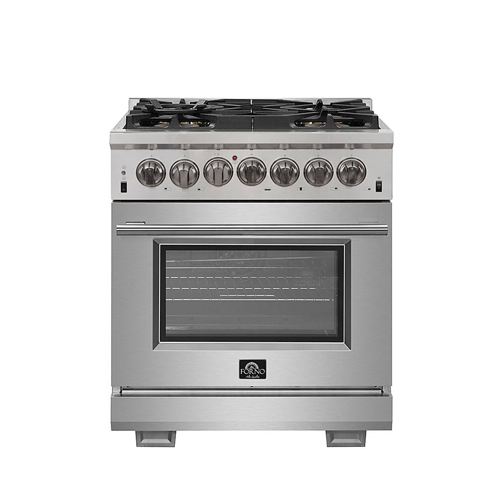 Front. Forno Appliances - Capriasca Alta Qualita 4.32 Cu. Ft. Freestanding Dual Fuel Range with Convection Oven - Silver.