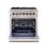 Left. Forno Appliances - Capriasca Alta Qualita 4.32 Cu. Ft. Freestanding Dual Fuel Range with Convection Oven - Silver.