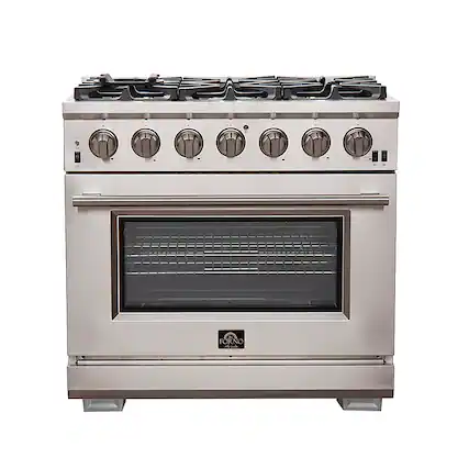 Front. Forno Appliances - Capriasca Alta Qualita 5.36 Cu. Ft. Freestanding Single Oven Gas Range with Convection Oven - Stainless Steel.