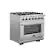 Left. Forno Appliances - Capriasca Alta Qualita 5.36 Cu. Ft. Freestanding Single Oven Gas Range with Convection Oven - Stainless Steel.
