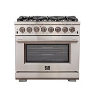 Forno Appliances - Capriasca Alta Qualita 5.36 Cu. Ft. Freestanding Dual Fuel Range with Convection Oven - Silver - Front_Zoom