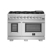 Forno Appliances - Capriasca Alta Qualita 6.58 Cu. Ft. Freestanding Double Oven Gas Range with Convection Ovens - Stainless Steel - Front_Zoom