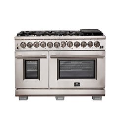Forno Appliances - Capriasca 6.58 Cu. Ft. Freestanding Dual Fuel Electric Range with Convection Ovens - Silver - Front_Zoom