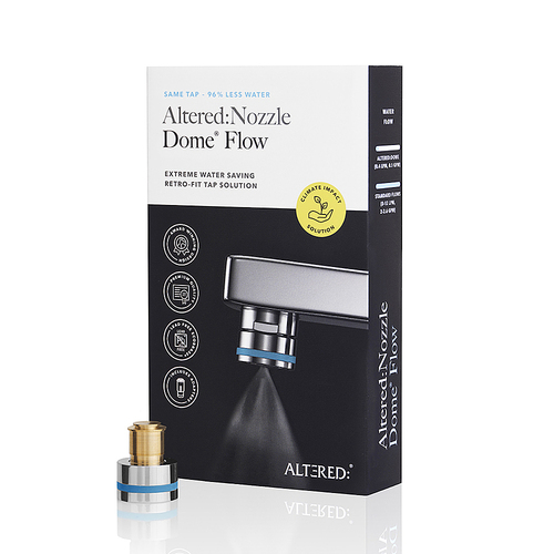 Altered - Nozzle Single Flow Dome faucet tap attachment (Single Pack) - Chrome w/ Blue band
