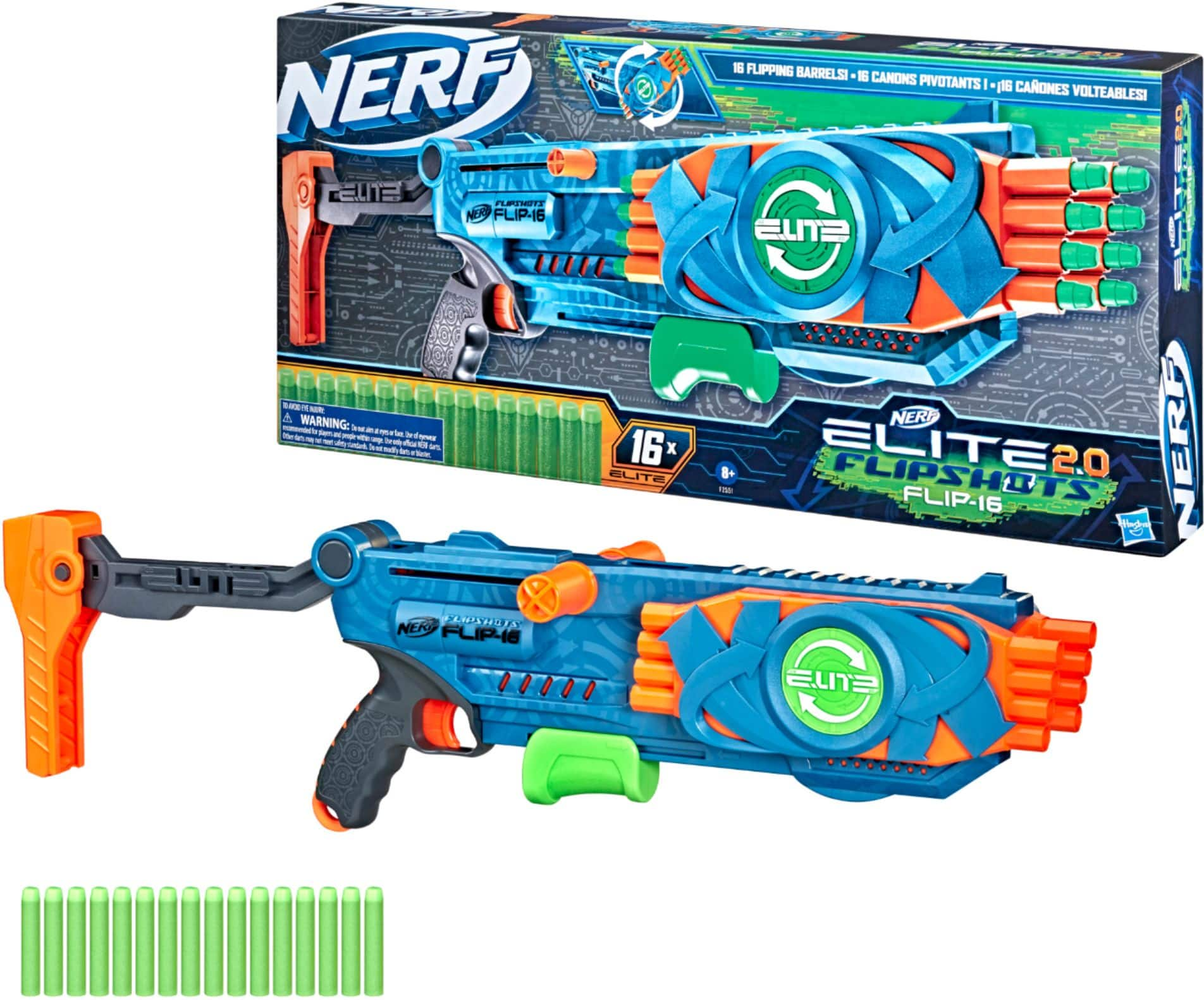 Nerf Elite 2.0 Face Off Target Set, inclut 2 blasters à fléchette, cible et  12 fléchettes Nerf Elite