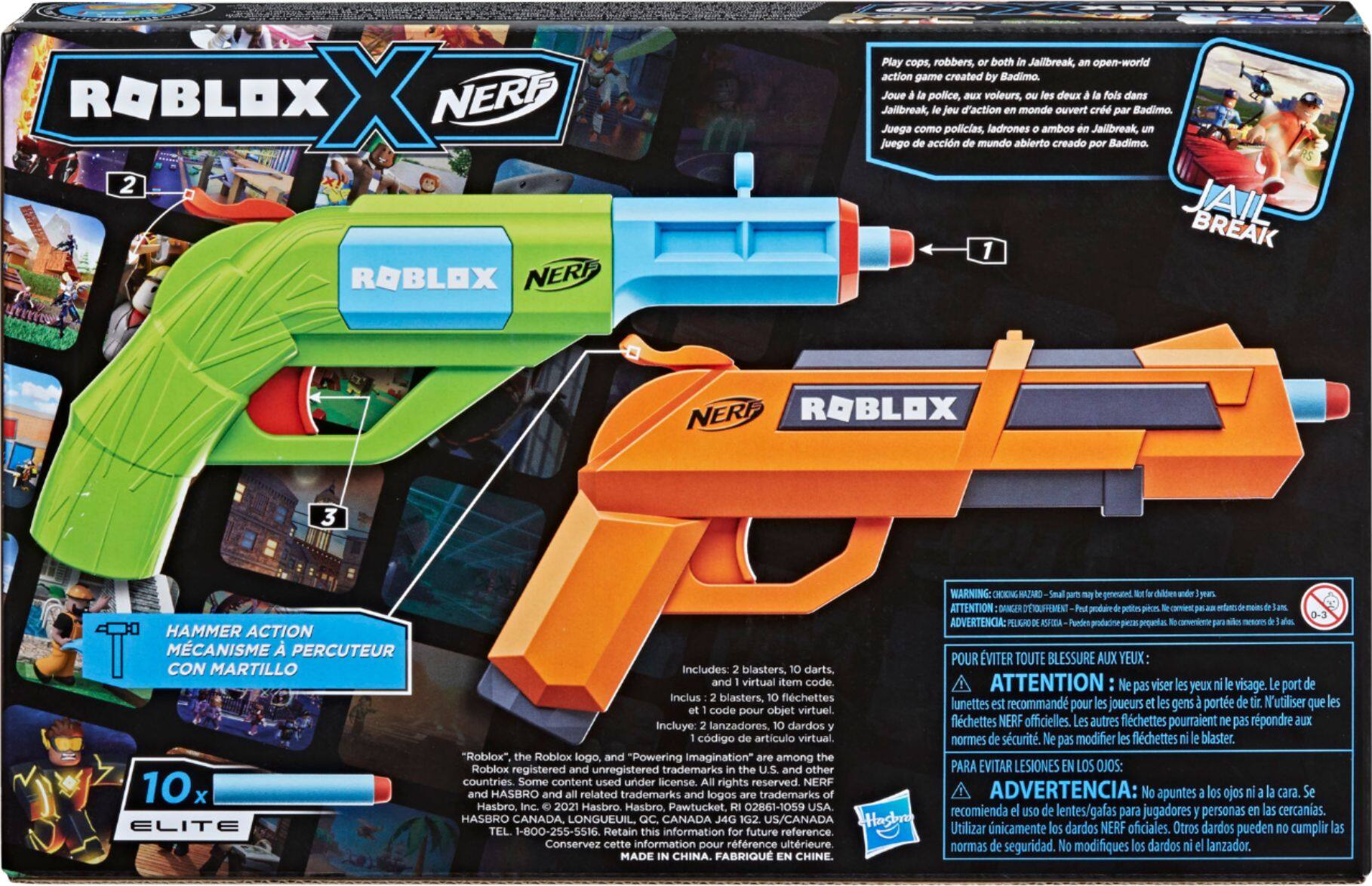 Nerf Dart Gun Roblox Elite Jail Break Armory 2 Pack W/ Digital In Game Code