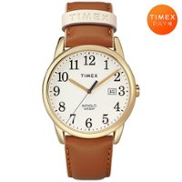 Timex - Women's Easy Reader 38mm Color Pop with Pay - Brown/Gold/Timex Pay - Front_Zoom