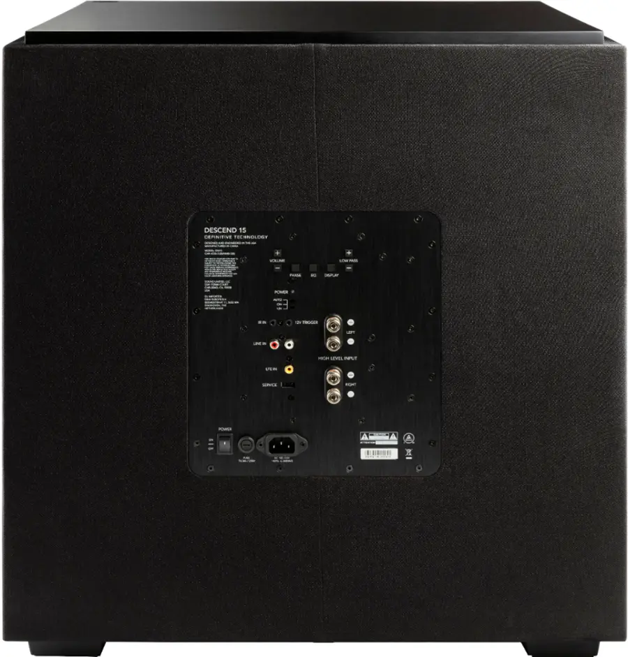 Alt View 16. Definitive Technology - Descend 15" Sub 3XR Architecture 1500W Peak Class H Amplifier (2) 15" Bass Radiators - Black.
