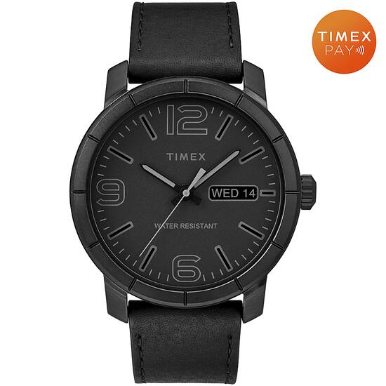 Timex Men s Mod 44 Watch with Pay Black Timex Pay TW2U33300IQ Best Buy