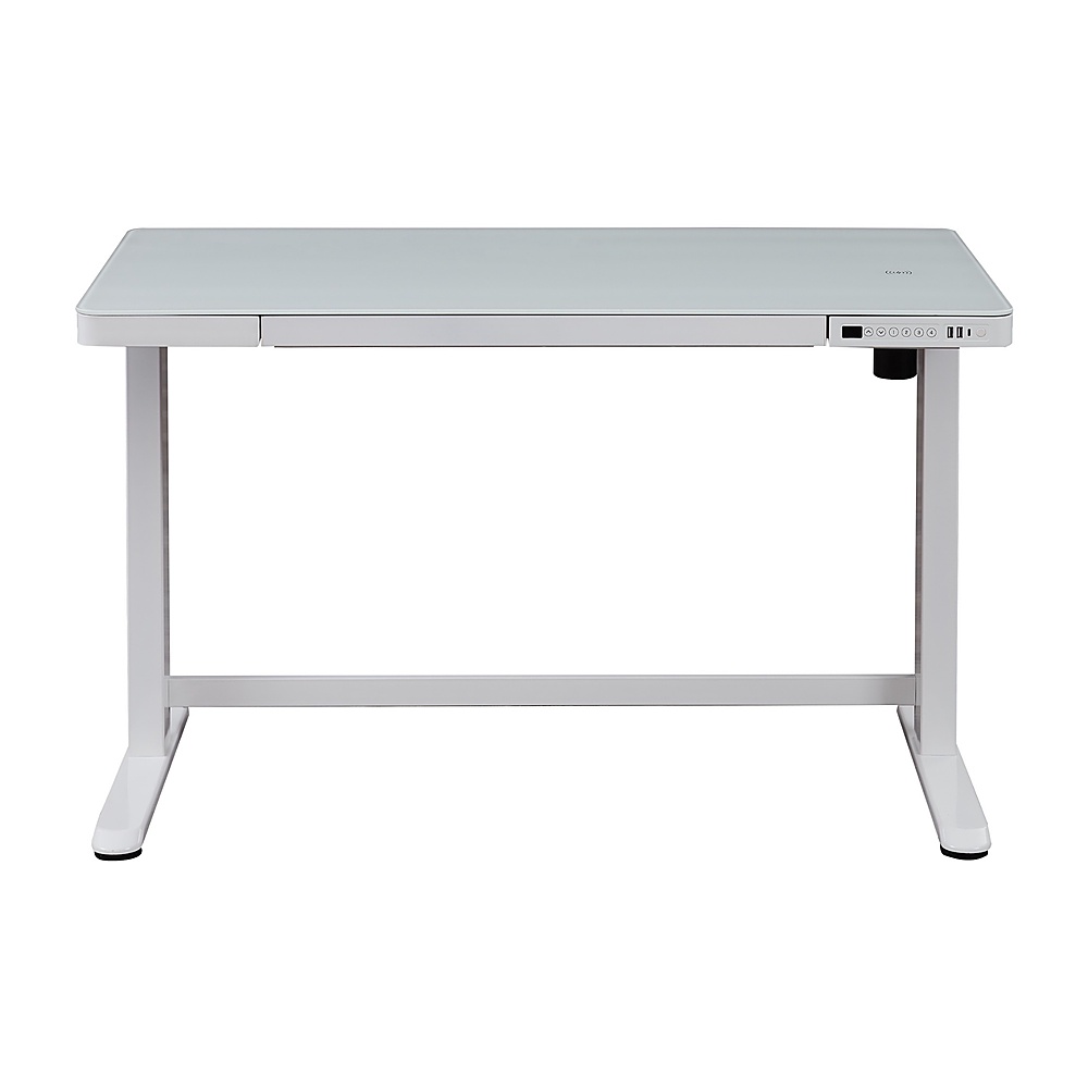 Koble - Juno 48" Electric Height-Adjustable Desk with Frame and White Glass Top - White