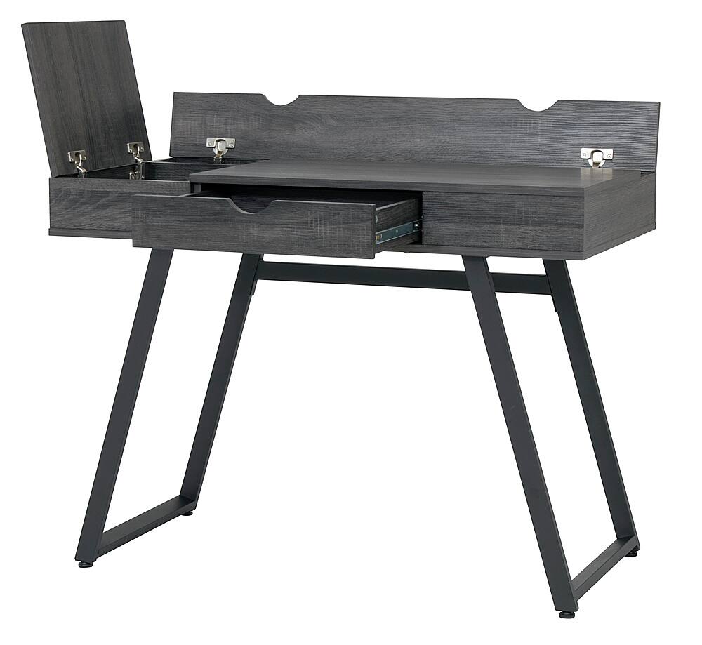 Front. Calico Designs - Rockdale Modern Office Writing Laptop Desk with Multiple Storage Compartments, Charging Station - Grey.