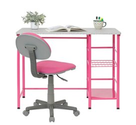Calico Designs - Study Zone II Student Desk and Task Chair 2 Piece Set - Pink - Front_Zoom