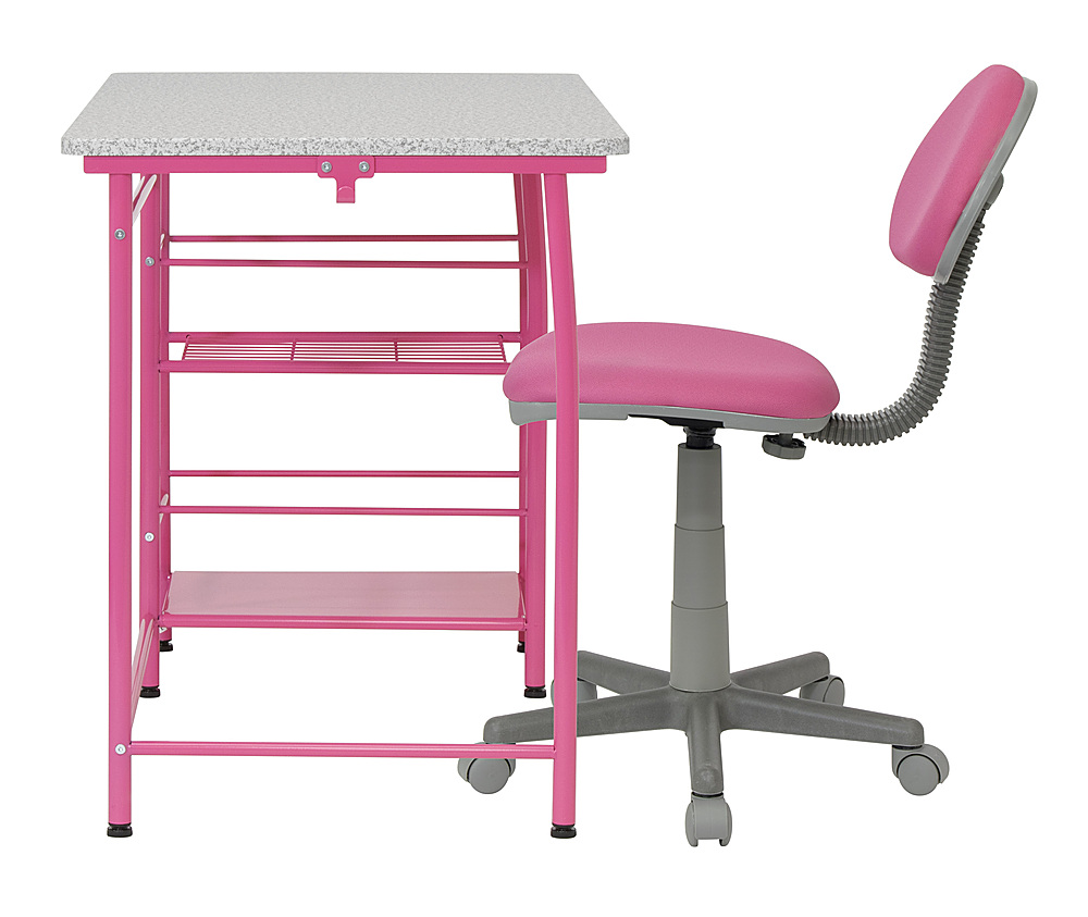 Left View: Calico Designs - Study Zone II Student Desk and Task Chair 2 Piece Set - Pink