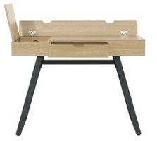 Calico Designs - Rockdale Modern Office Writing Laptop Desk with Multiple Storage Compartments, Charging Station - Honey Maple - Front_Zoom