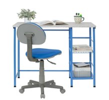 Calico Designs - Study Zone II Student Desk and Task Chair 2 Piece Set - Blue - Front_Zoom