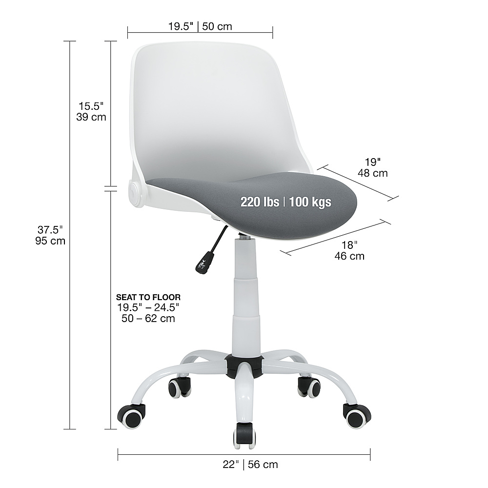 Calico Designs Folding Back Office Task Chair White 18617 - Best Buy