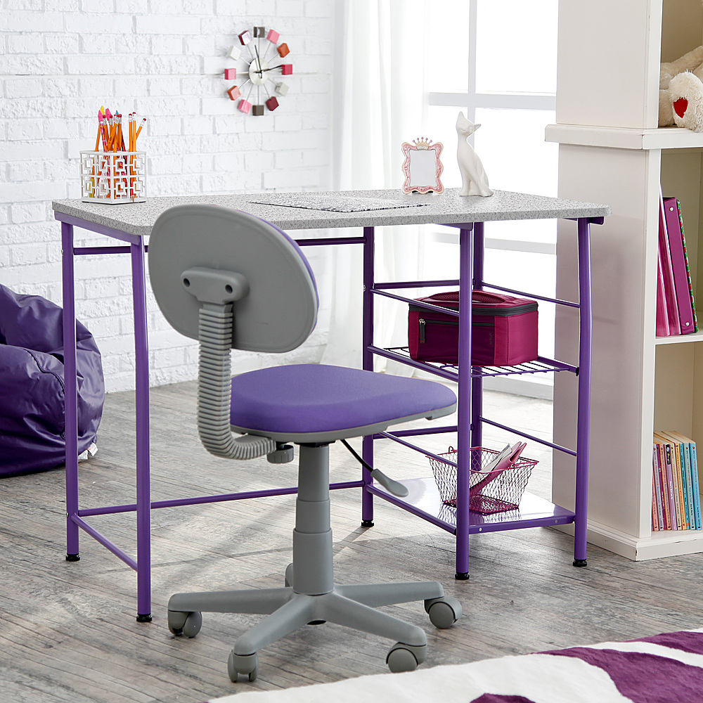 purple desk and chair set