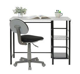 Calico Designs - Study Zone II Student Desk and Task Chair 2 Piece Set - Black - Front_Zoom