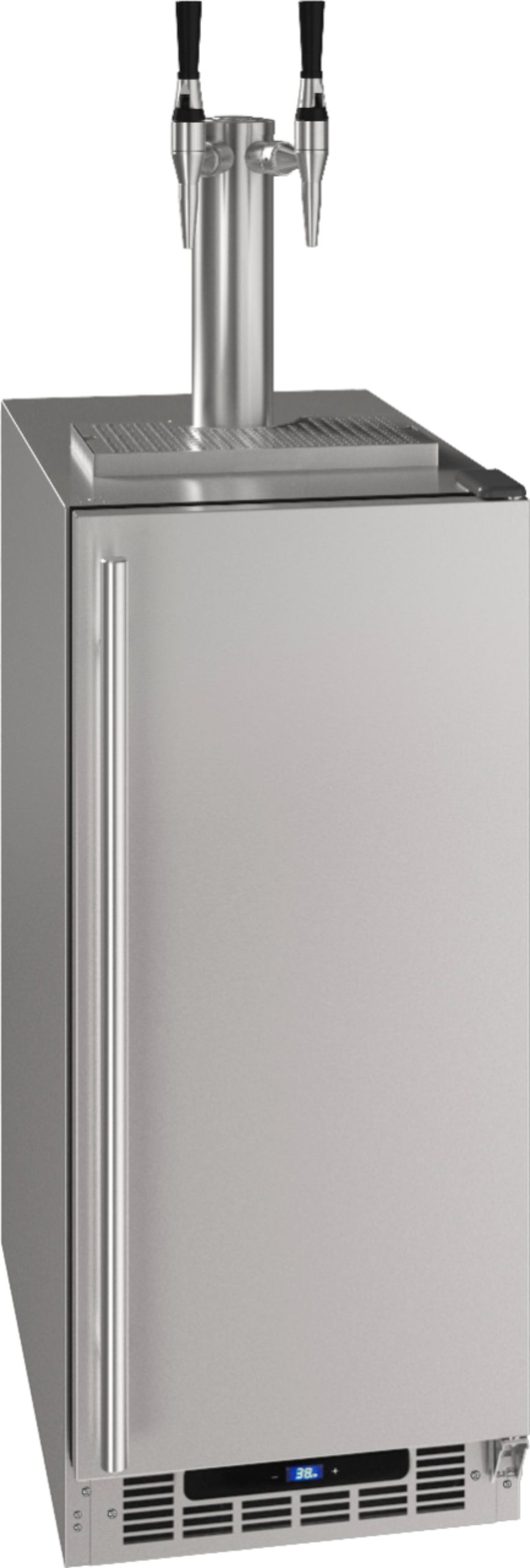 Angle View: U-Line - 3.6 Cu. Ft. 2-Tap Beverage Cooler and Kegerator - Stainless steel