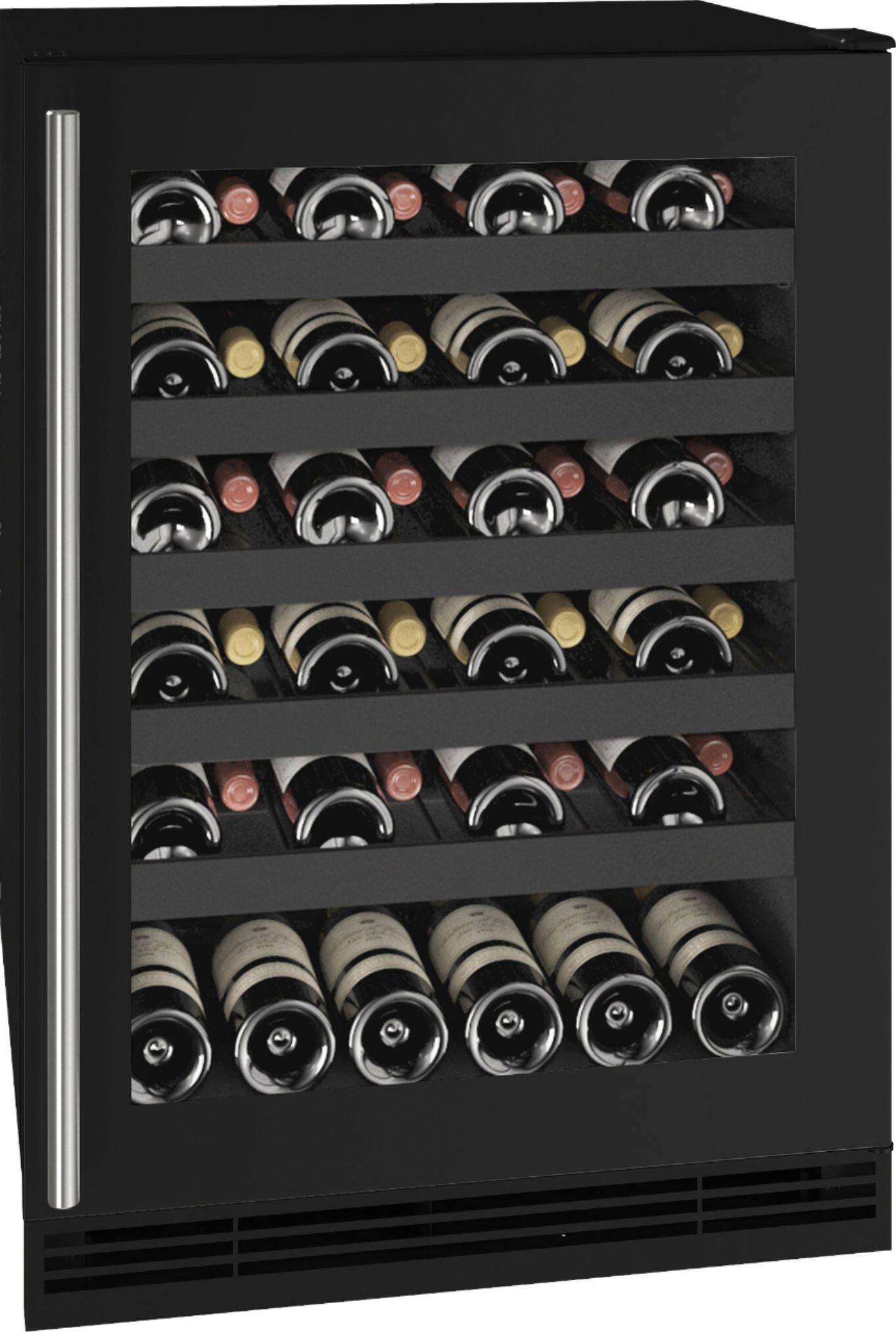 Angle. U-Line - 24 bottle Wine Refrigerator - Black.