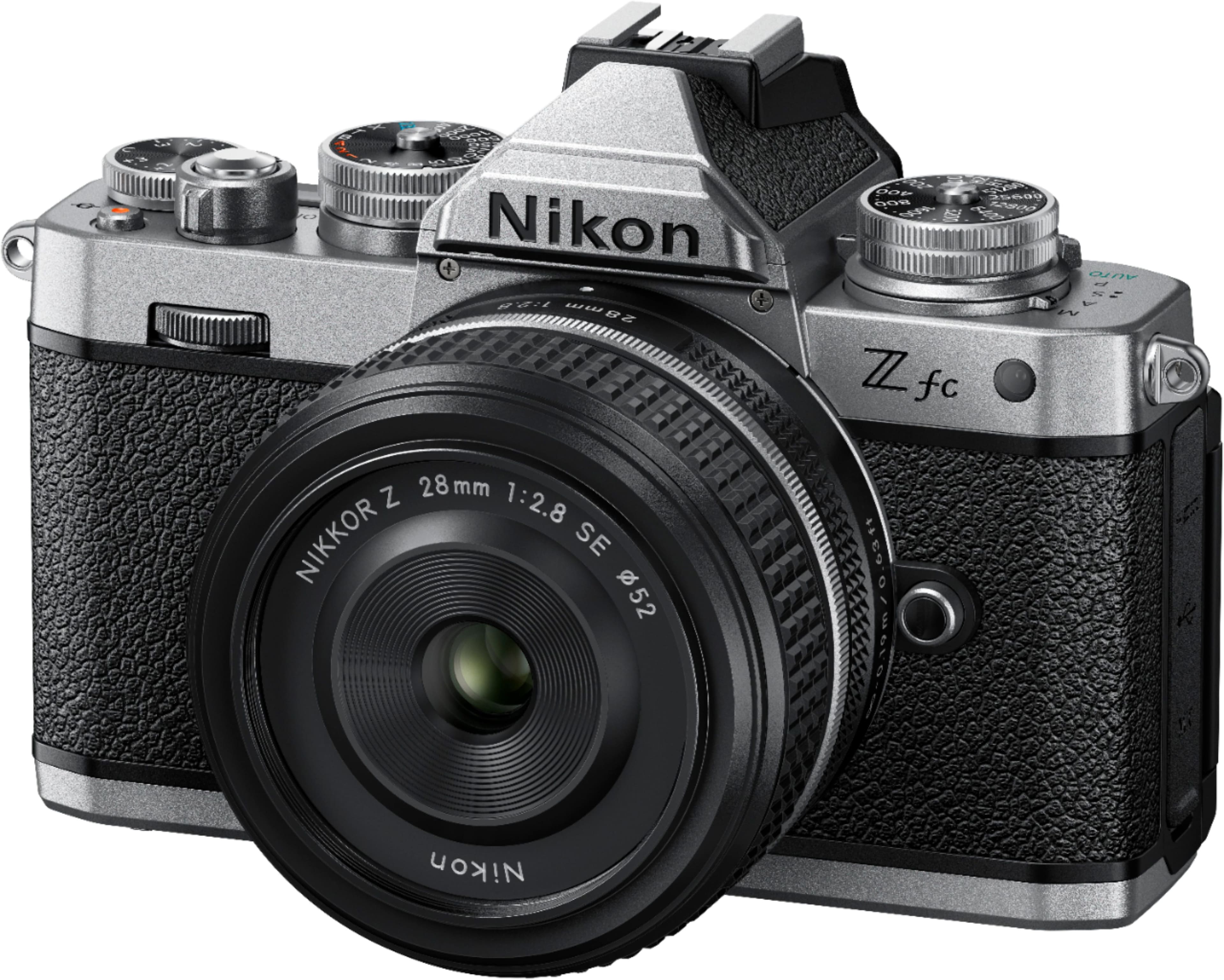 Alt View 2. Nikon - Z fc 4K Video Mirrorless Camera w/ NIKKOR Z 28mm f/2.8 - Black/Silver.