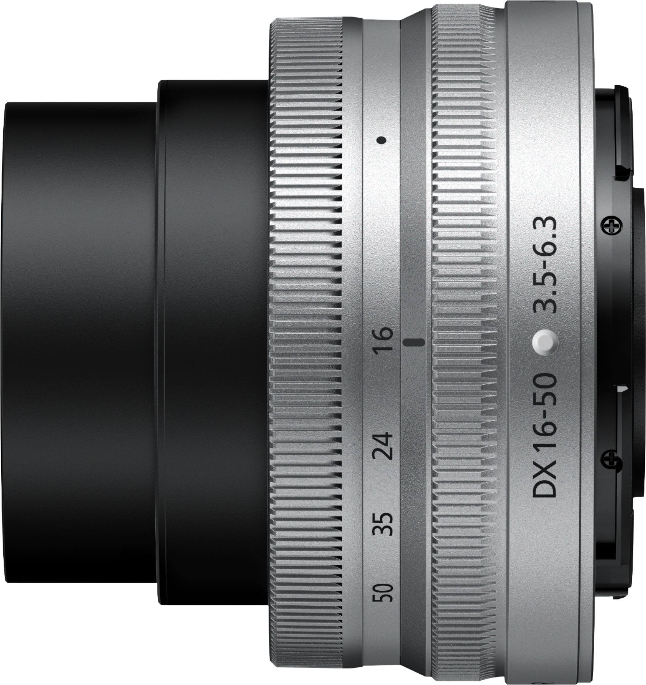 Back. Nikon - NIKKOR Z DX 16-50mm f/3.5-6.3 VR Standard Zoom Lens for Nikon Z Cameras - Silver.