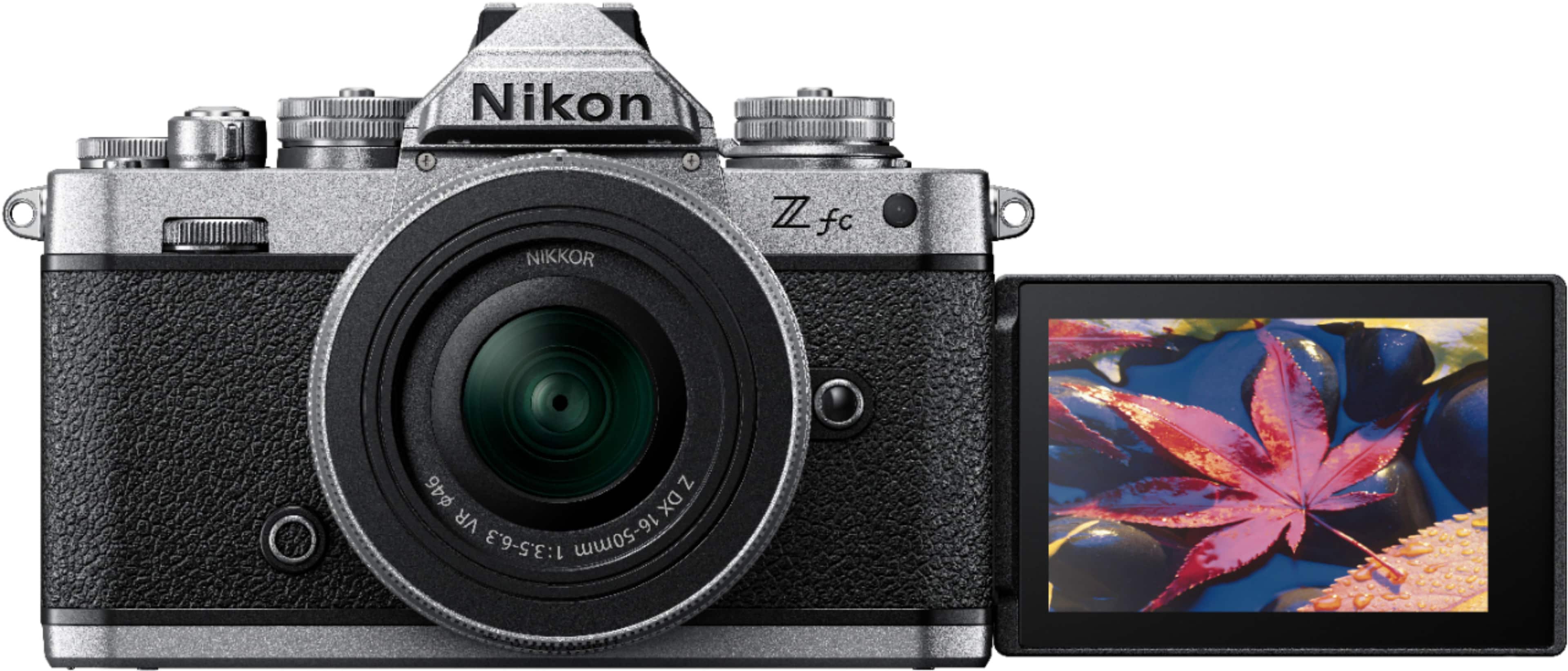 Back. Nikon - Z fc 4K Video Mirrorless Camera w/ NIKKOR Z DX 16-50mm f/3.5-6.3 VR - Black/Silver.