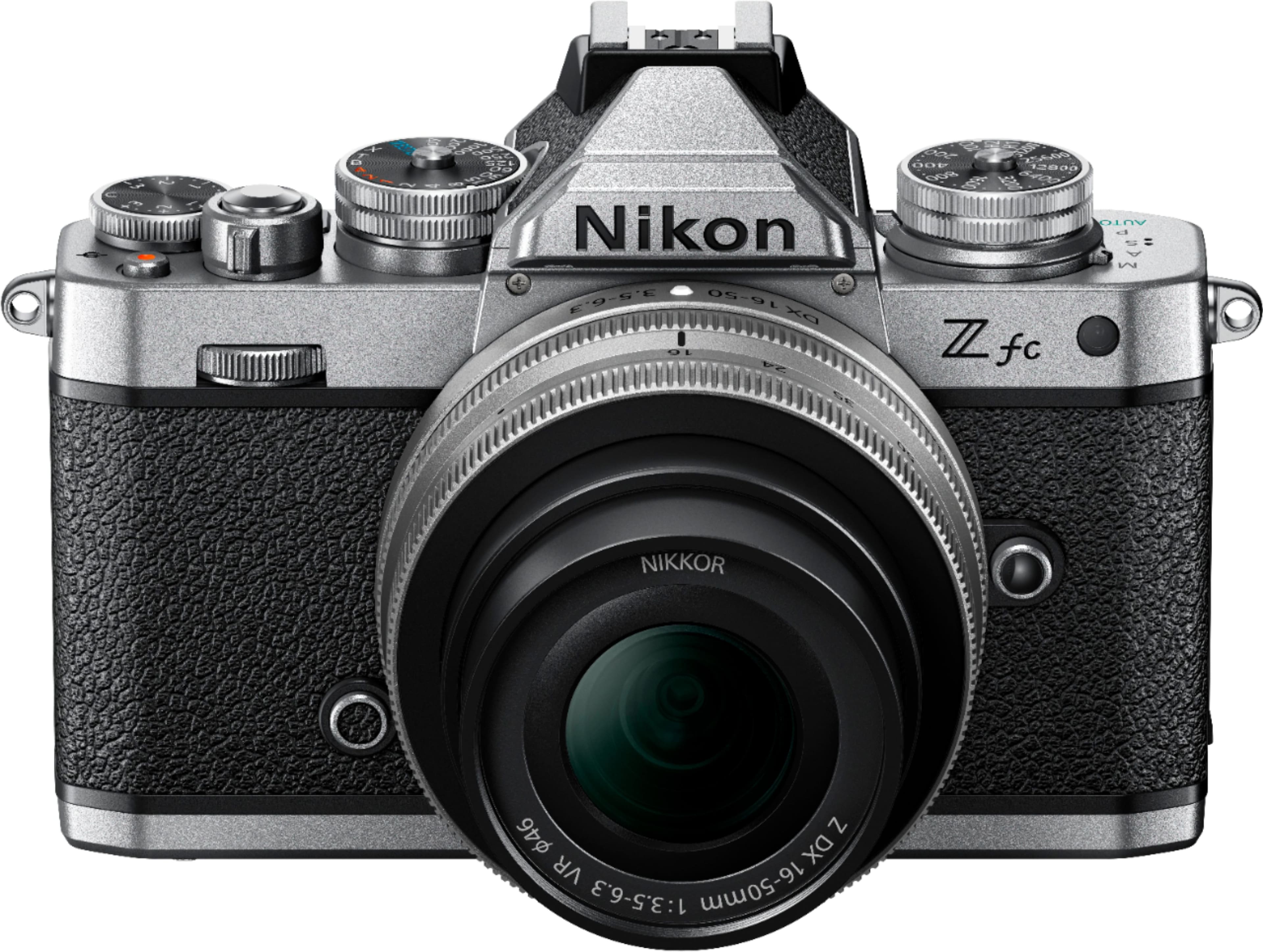 Alt View 2. Nikon - Z fc 4K Video Mirrorless Camera w/ NIKKOR Z DX 16-50mm f/3.5-6.3 VR - Black/Silver.