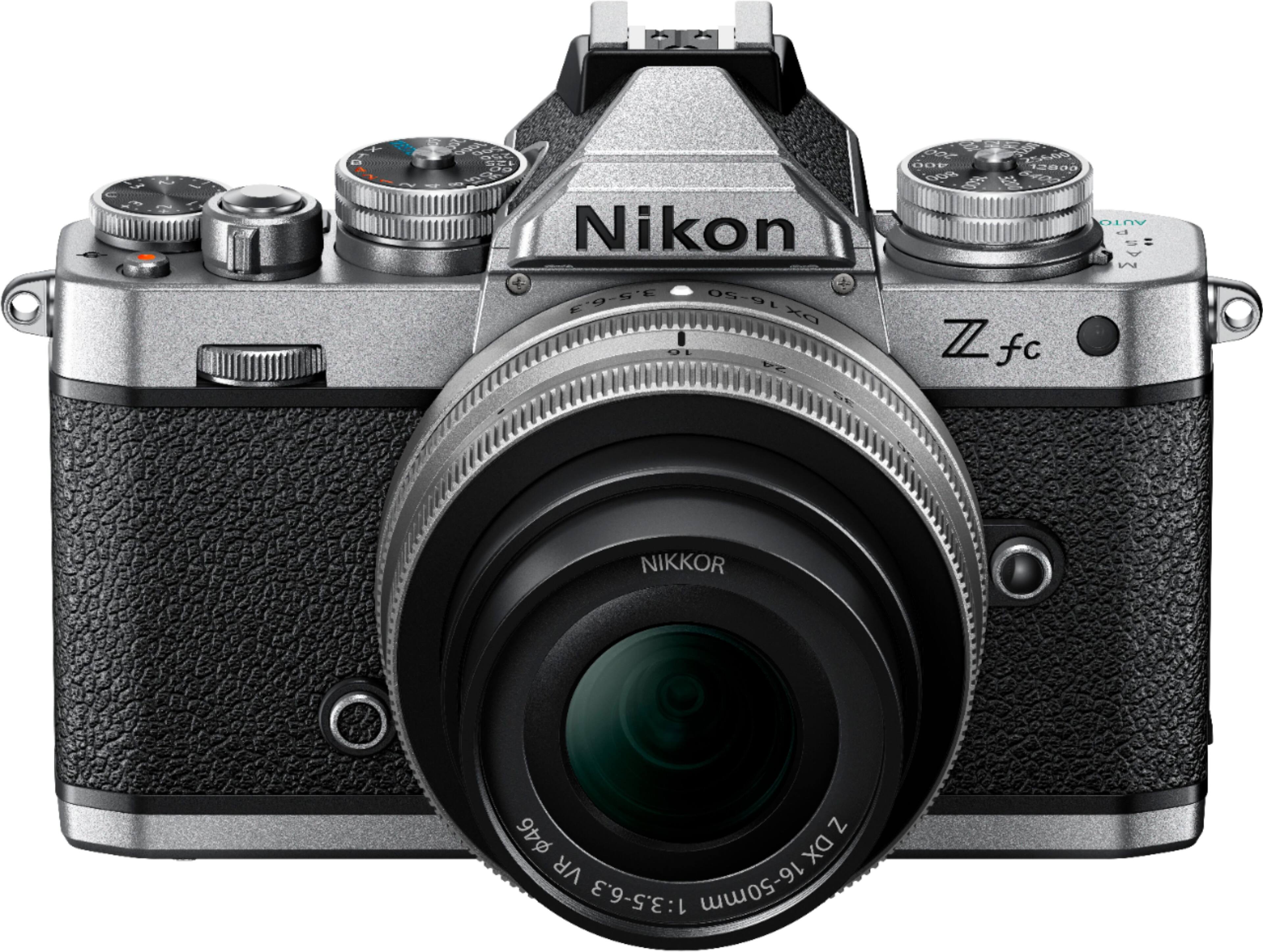 Alt View 2. Nikon - Z fc 4K Video Mirrorless Camera w/ NIKKOR Z DX 16-50mm f/3.5-6.3 VR - Black/Silver.