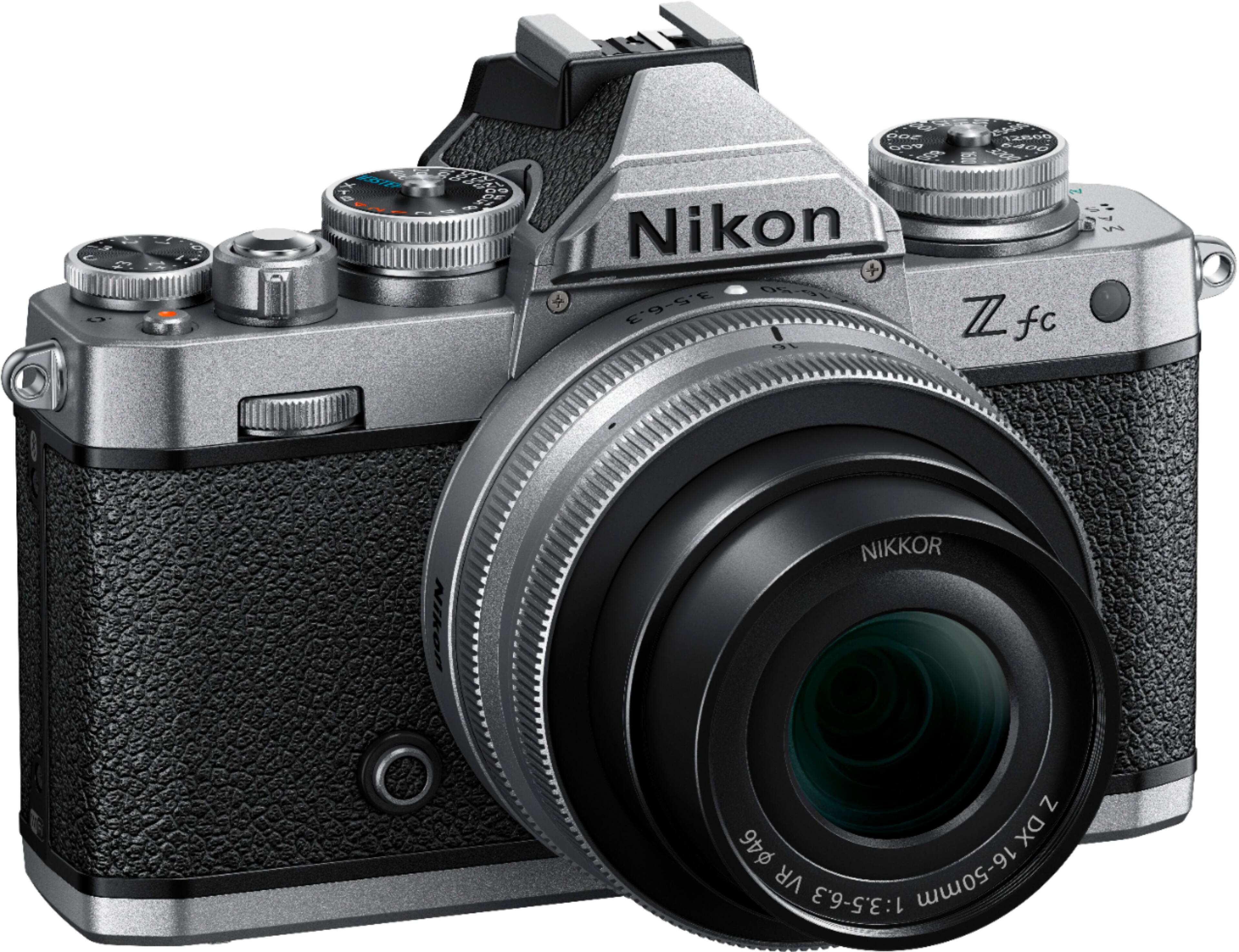 Left. Nikon - Z fc 4K Video Mirrorless Camera w/ NIKKOR Z DX 16-50mm f/3.5-6.3 VR - Black/Silver.