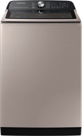 Samsung - 5.2 cu. ft. Large Capacity Smart Top Load Washer with Super Speed Wash - Champagne