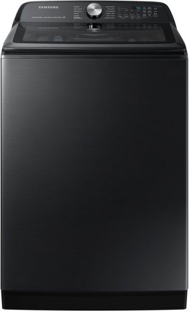 Samsung – 5.1 cu. ft. Smart Top Load Washer with ActiveWave™ Agitator and Super Speed Wash – Brushed black