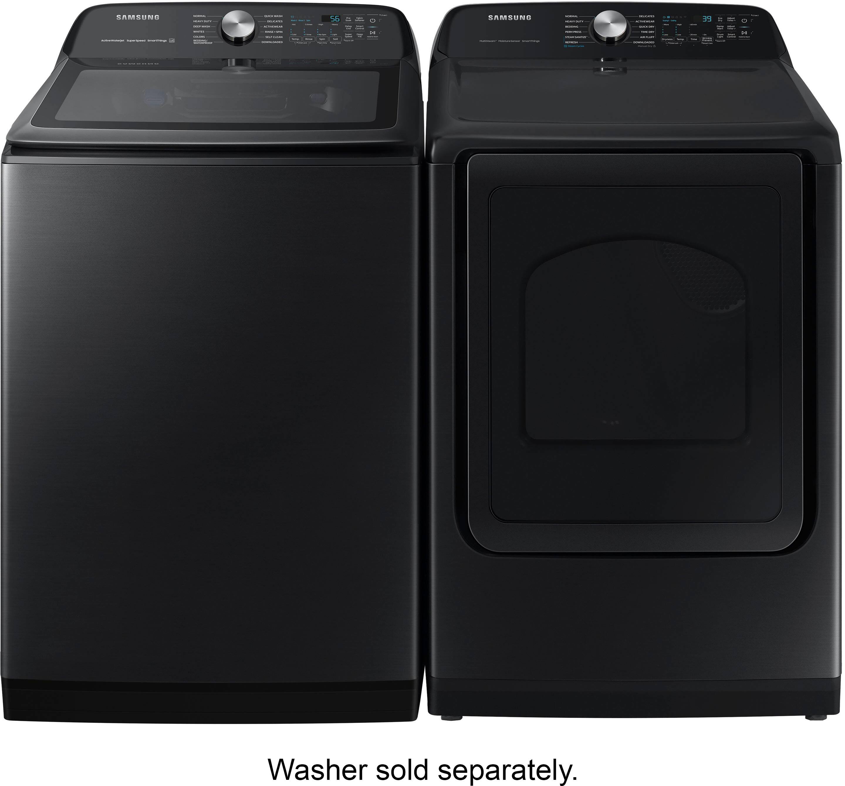 Alt View 15. Samsung - 7.4 Cu. Ft. Smart Electric Dryer with Steam Sanitize+ - Brushed Black.